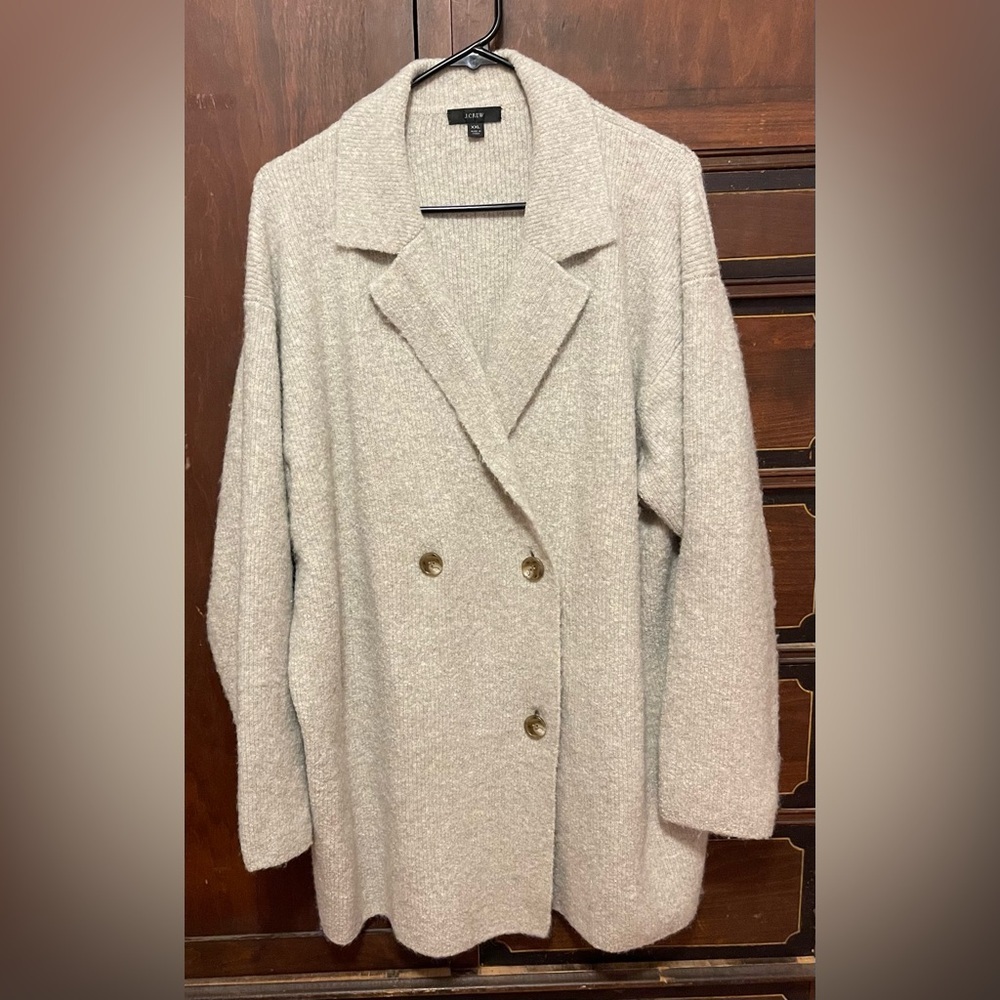 J. Crew wool-blend bouclé double-breasted sweater-blazer